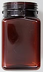 400ml Square Amber Honey Jar